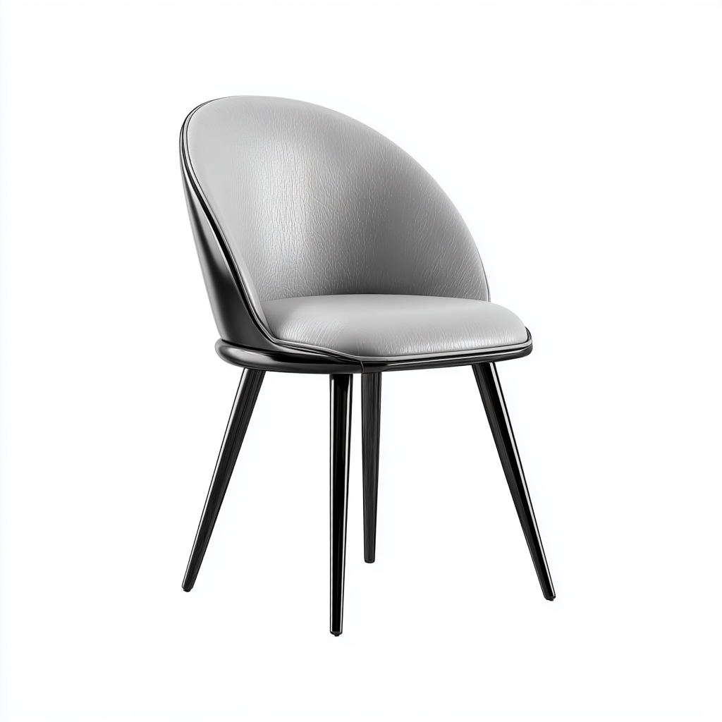 Chaise de salle à manger similicuir 52x58x82 cm - gris - design moderne pour salle à manger-Roomoliq