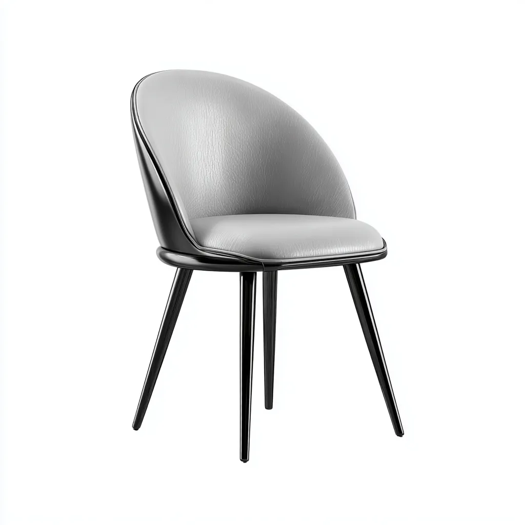 Chaise de salle à manger similicuir 52x58x82 cm - gris - design moderne pour salle à manger-Roomoliq