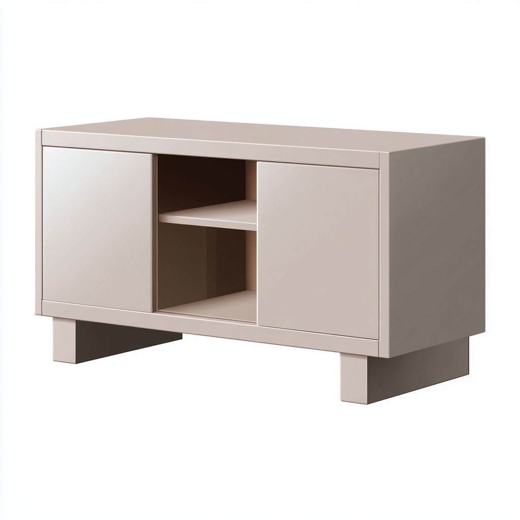 Meuble TV bois 100x40x55 cm - taupe - pour salon - design moderne-Roomoliq
