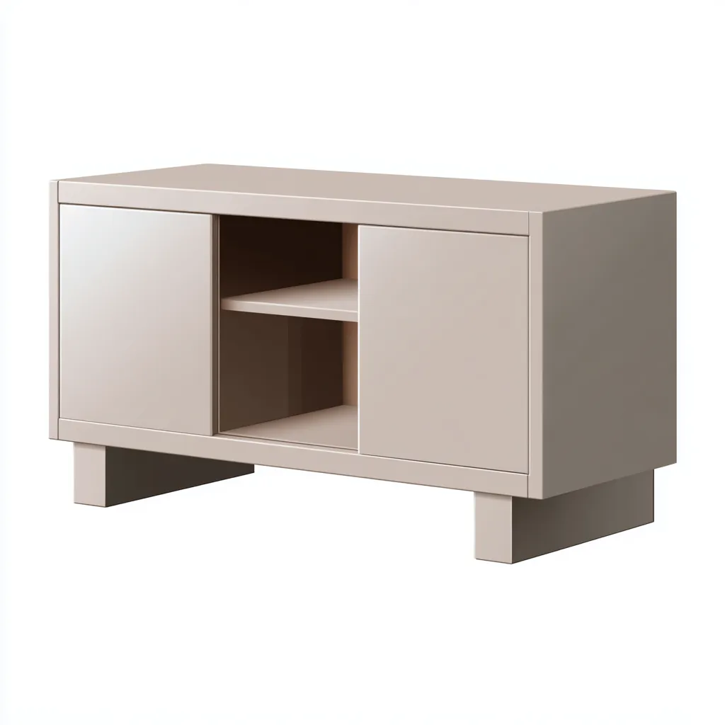 Meuble TV bois 100x40x55 cm - taupe - pour salon - design moderne-Roomoliq