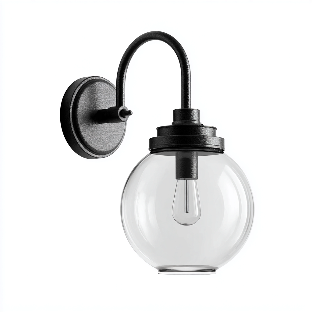 Applique murale métal 18x21x30 cm - noir - style moderne - pour intérieur - extérieur-Roomoliq