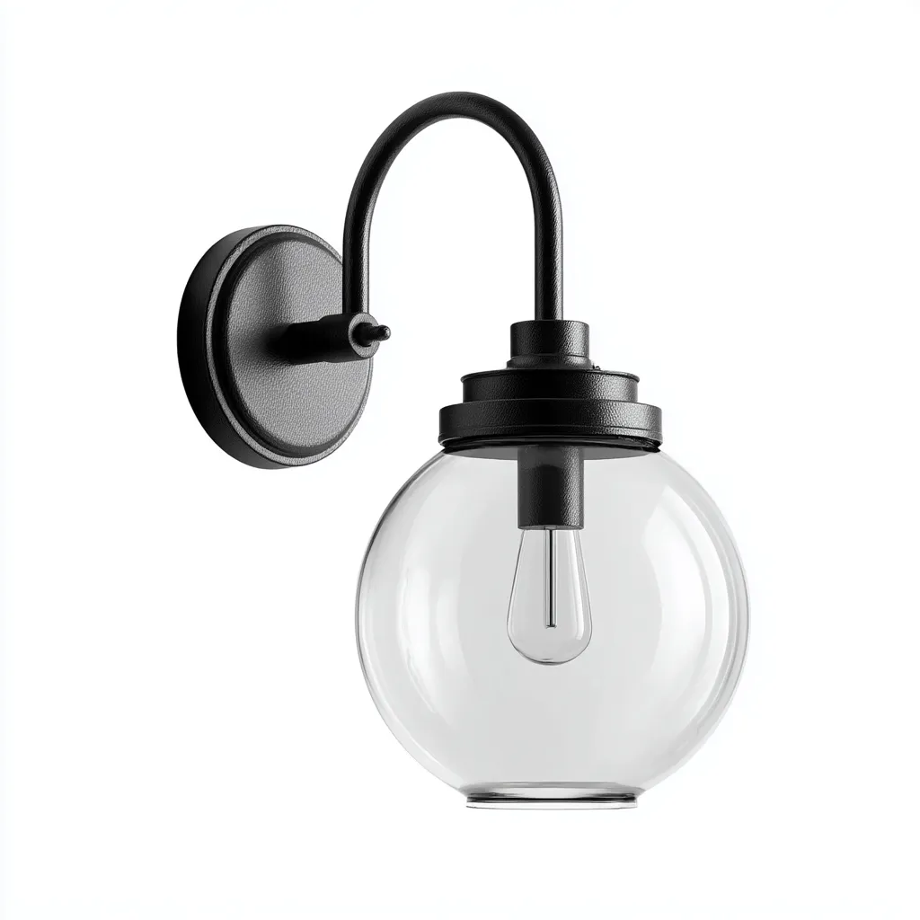 Applique murale métal 18x21x30 cm - noir - style moderne - pour intérieur - extérieur-Roomoliq