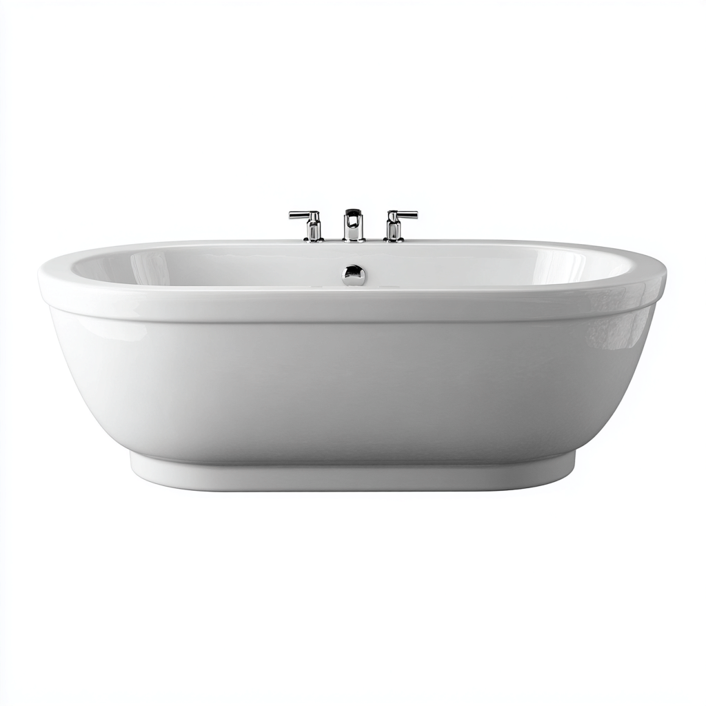 Baignoire autoportante - acrylique - 168x78x60 cm - blanc - adaptée à la salle de bain - design classique-Roomoliq