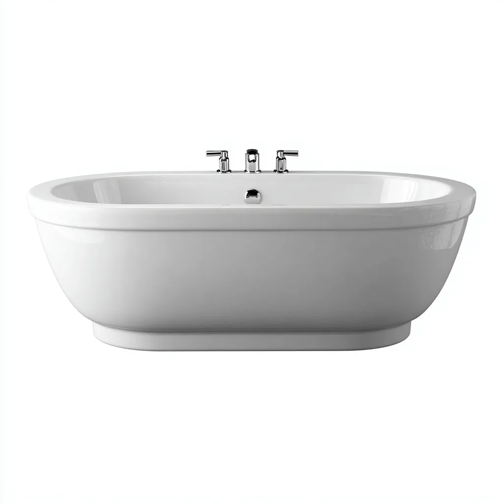 Baignoire autoportante - acrylique - 168x78x60 cm - blanc - adaptée à la salle de bain - design classique-Roomoliq