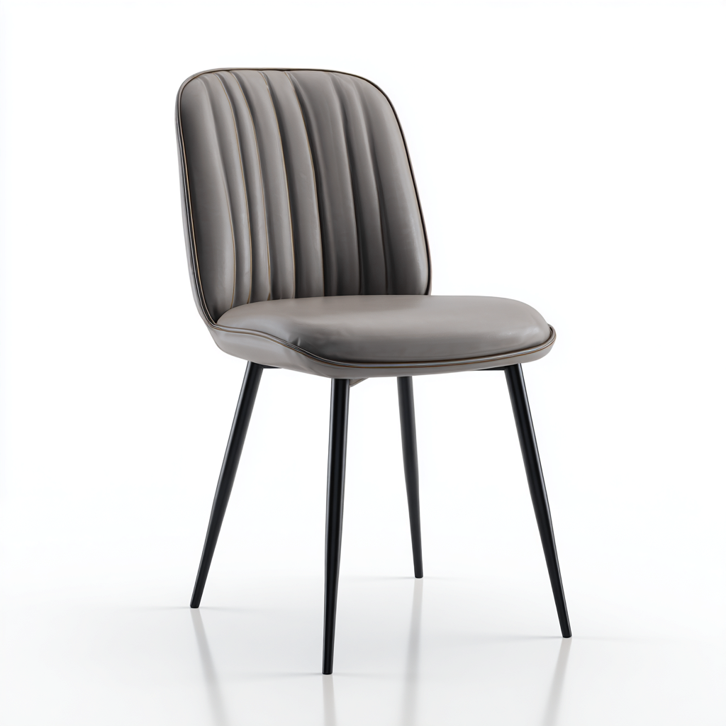 Chaise de salle à manger similicuir 50x55x82 cm - gris - design moderne pour salle à manger-Roomoliq