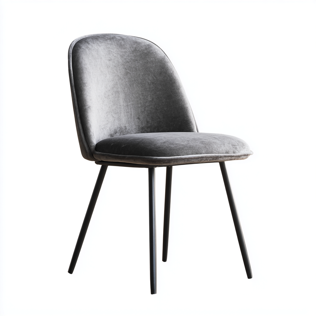 Chaise de salle à manger velours 52x58x82 cm - gris - design moderne pour salle à manger-Roomoliq