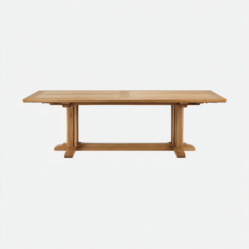 Table à manger bois 200x95x76 cm - chêne clair - design classique pour salle à manger-Roomoliq