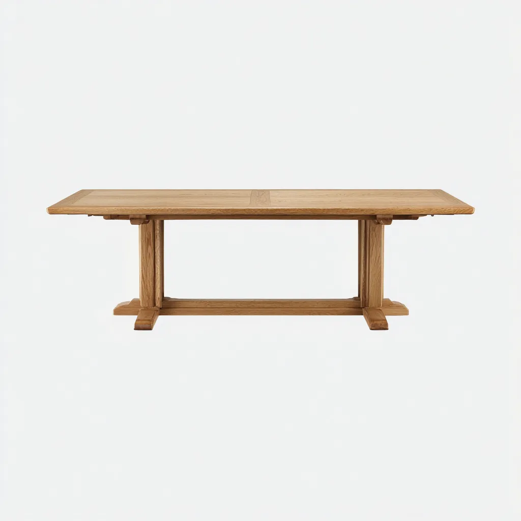 Table à manger bois 200x95x76 cm - chêne clair - design classique pour salle à manger-Roomoliq