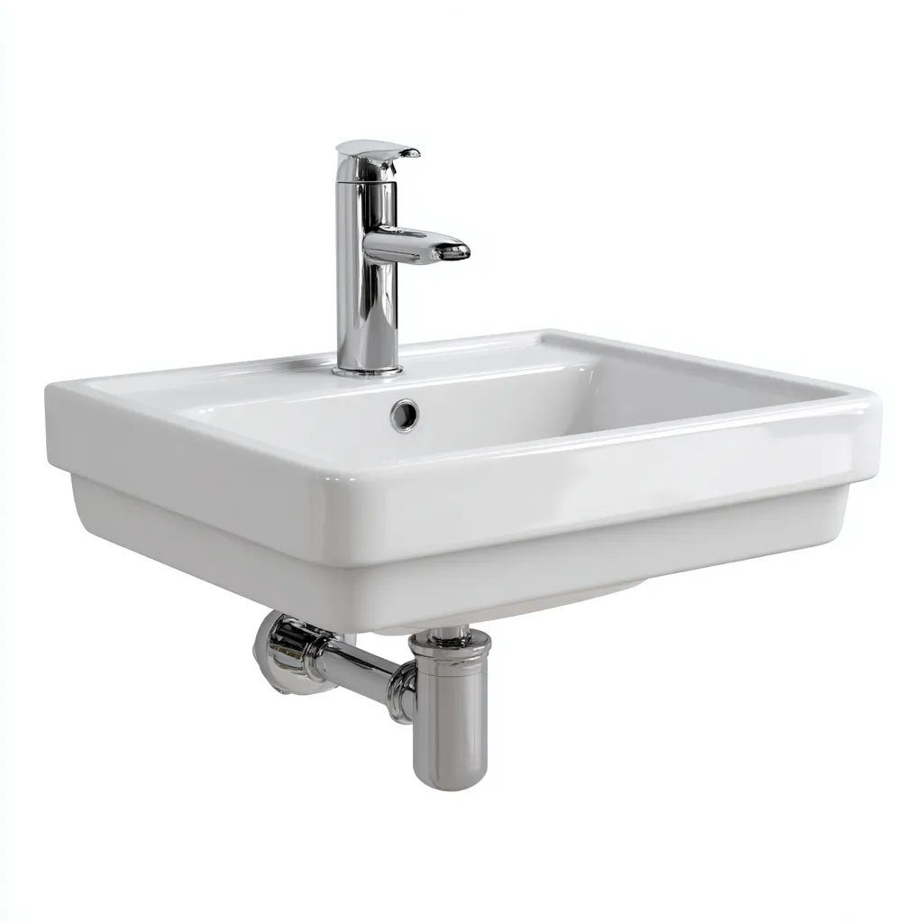 Lavabo en céramique 50x40x15 cm - blanc - design moderne pour salle de bain-Roomoliq