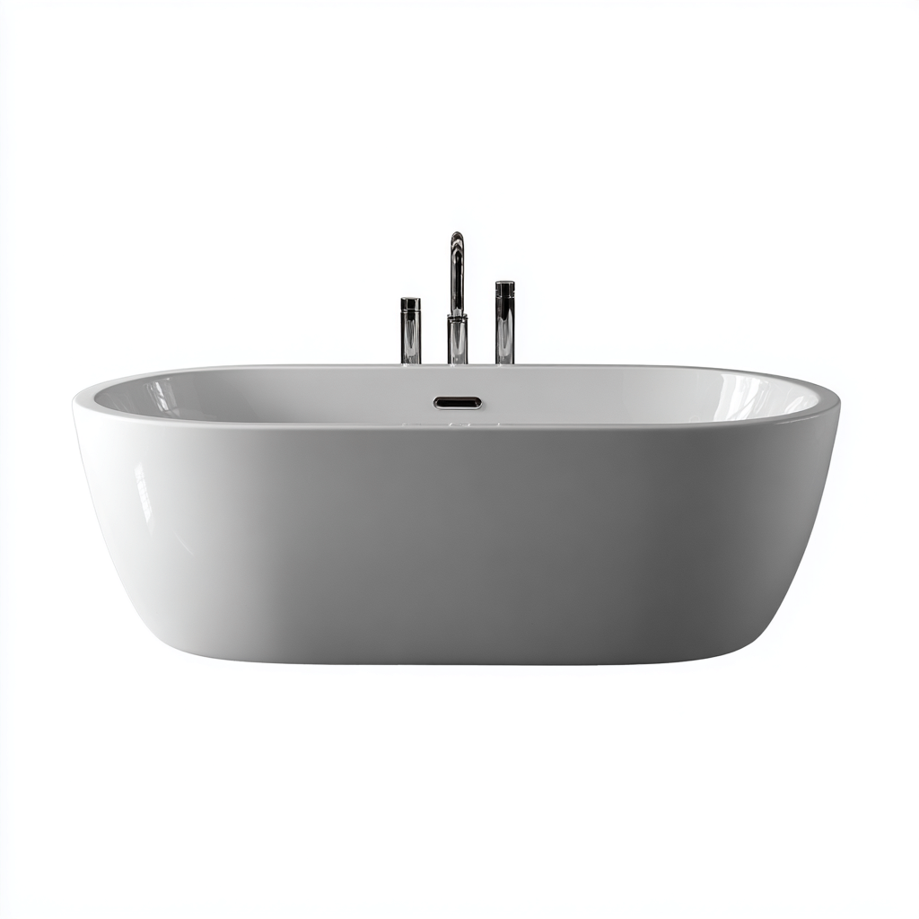 Baignoire autoportante - acrylique - 172x82x58 cm - blanc - adaptée à la salle de bain - design moderne-Roomoliq