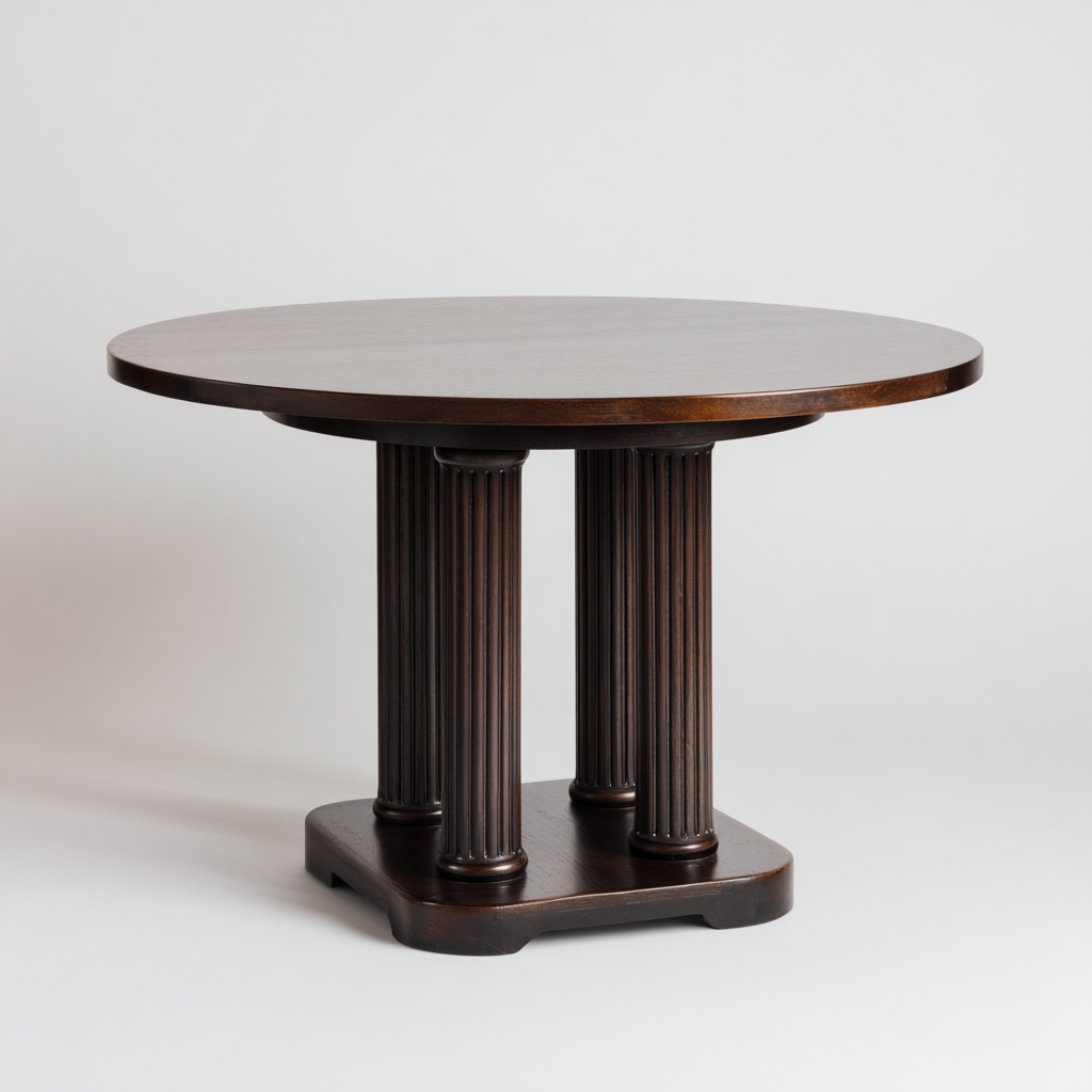 Table à manger bois 110x110x75 cm - brun foncé - design classique pour salle à manger-Roomoliq