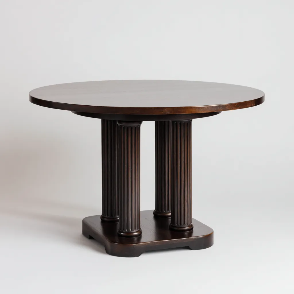 Table à manger bois 110x110x75 cm - brun foncé - design classique pour salle à manger-Roomoliq