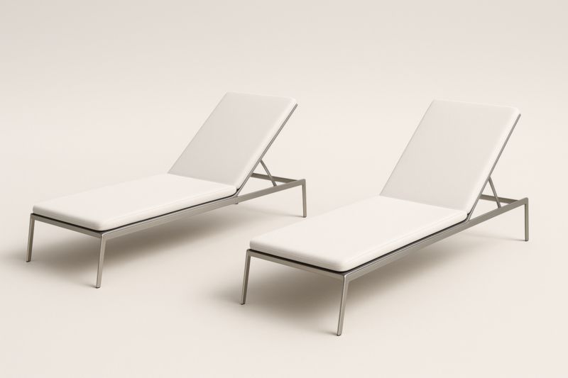 Ensemble de 2 chaises longues en métal et tissu réglables