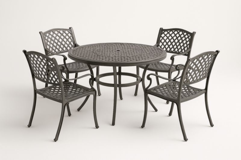 Ensemble table et chaises de jardin en aluminium noir