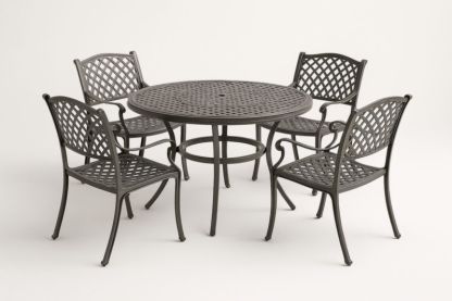 Ensemble table et chaises de jardin en aluminium noir