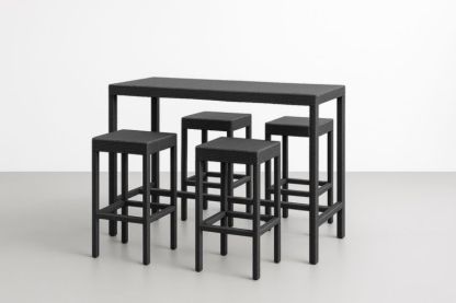 Ensemble de bar en osier PVC noir