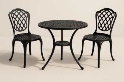 Ensemble de table et chaises en aluminium noir
