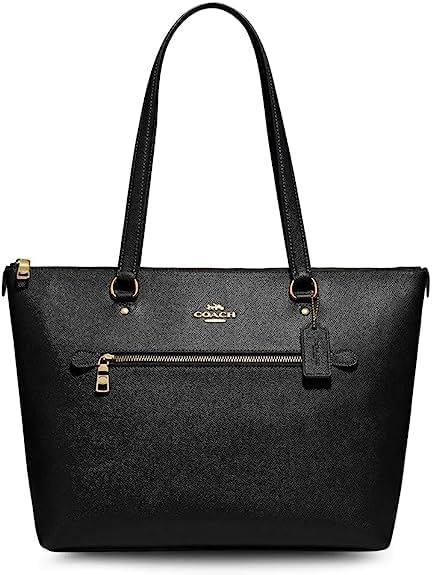 COACH Bolso de piel Gallery para mujer, color negro, Large
