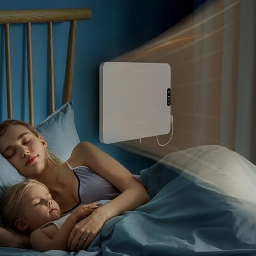 Calentadores eléctricos de Pared con Control Remoto y aplicación, protección contra sobrecalentamiento, Temporizador de 1 a 24 Horas y Pantalla LCD para Interiores.