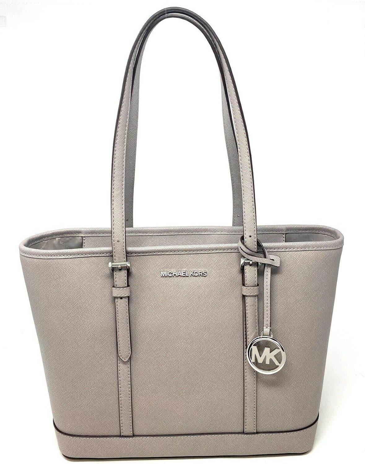 Michael Kors Small Shoulder Zip Top Tote Pearl Grey