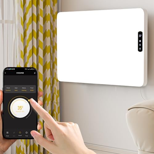 Calentadores de Pared eléctricos con Control Remoto/aplicación, Funcionamiento silencioso, protección contra sobrecalentamiento, Temporizador de 24 Horas para Oficina.