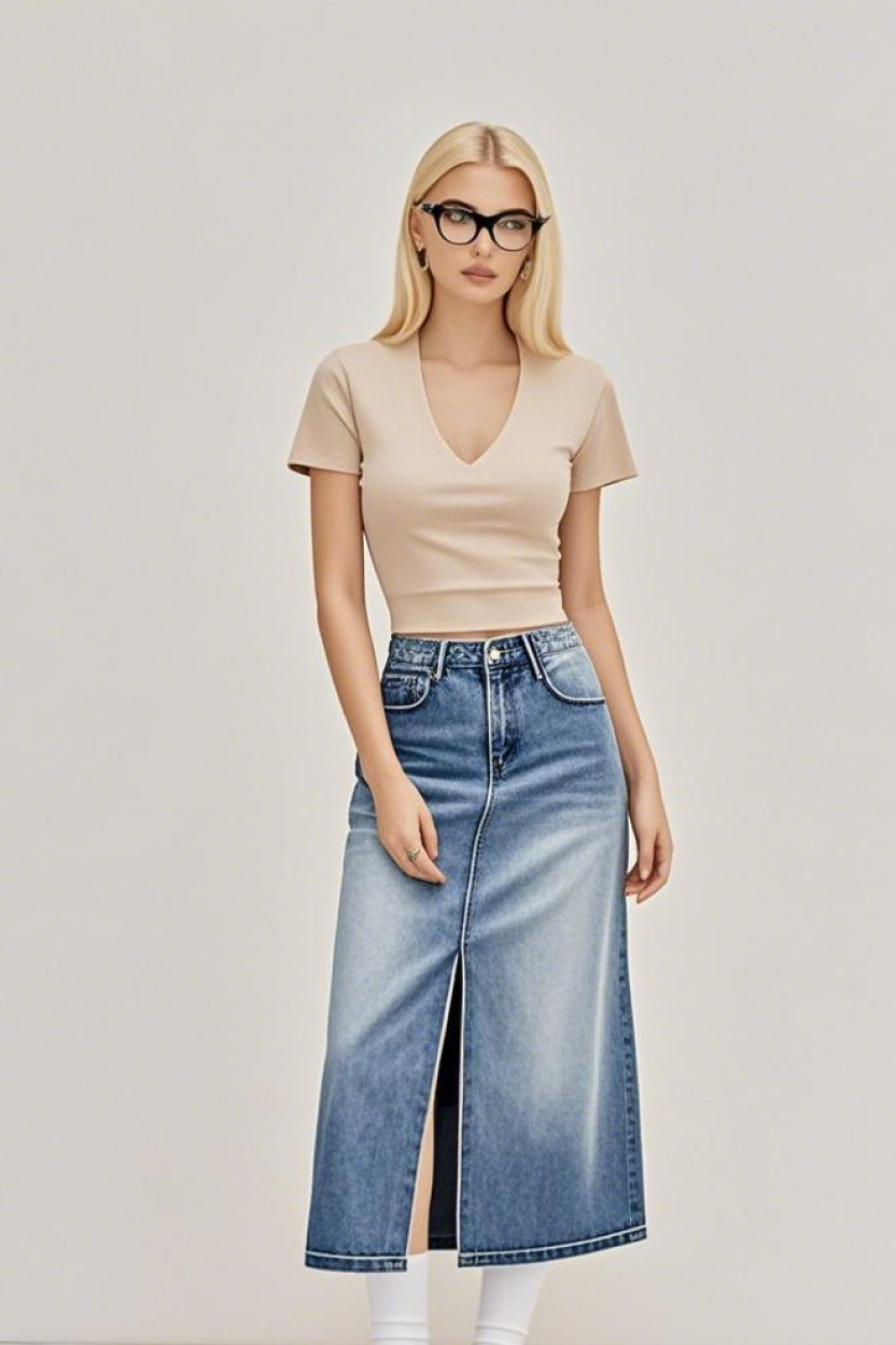 Deep V-Neck Baby Tee