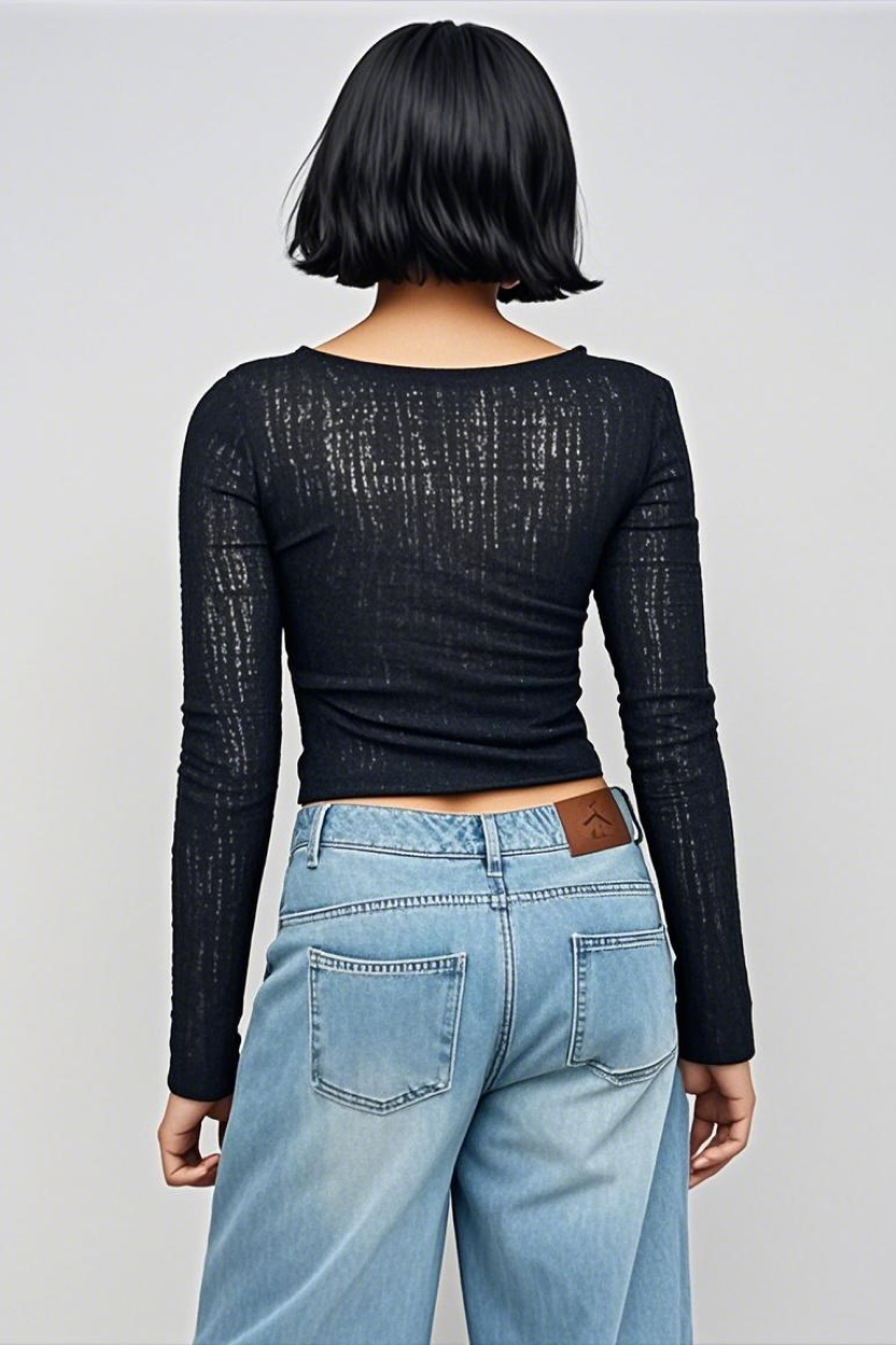 Ruffled Long Sleeve Top