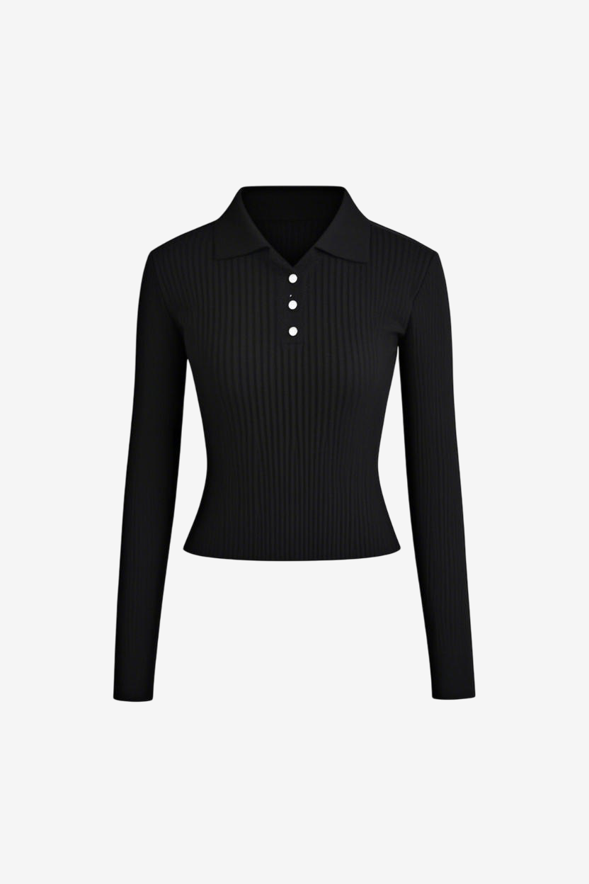 Fitted Collared Long Sleeve Shirt