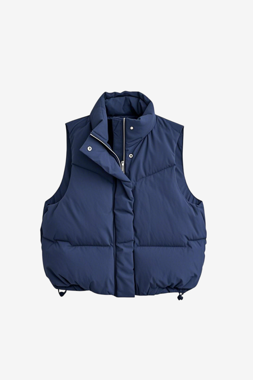 Button-Up Western Bubble Puffer Vest