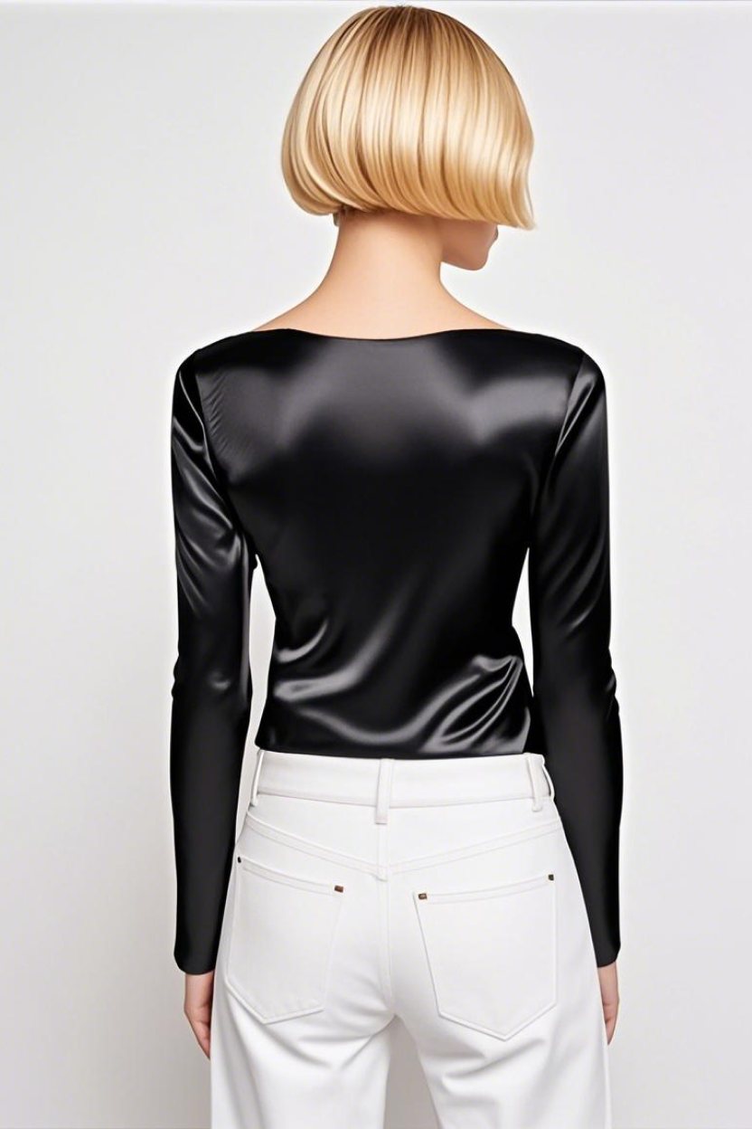 Satin Long Sleeve Top