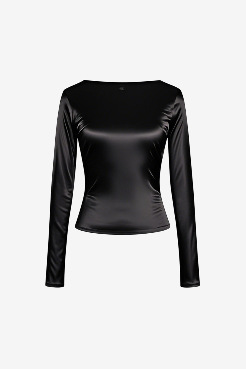 Satin Long Sleeve Top