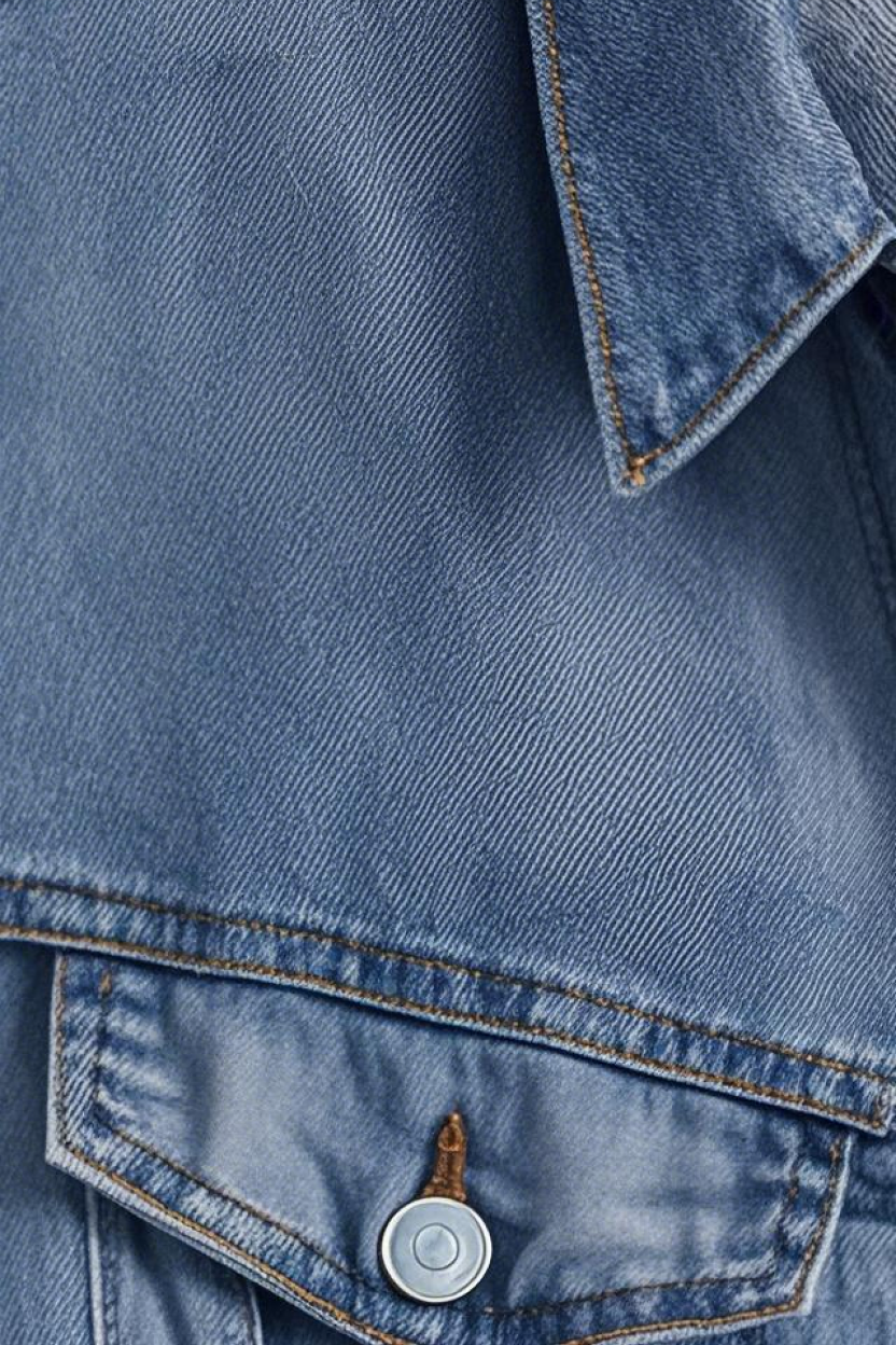 Shrunken '90s Linen + Denim Vest