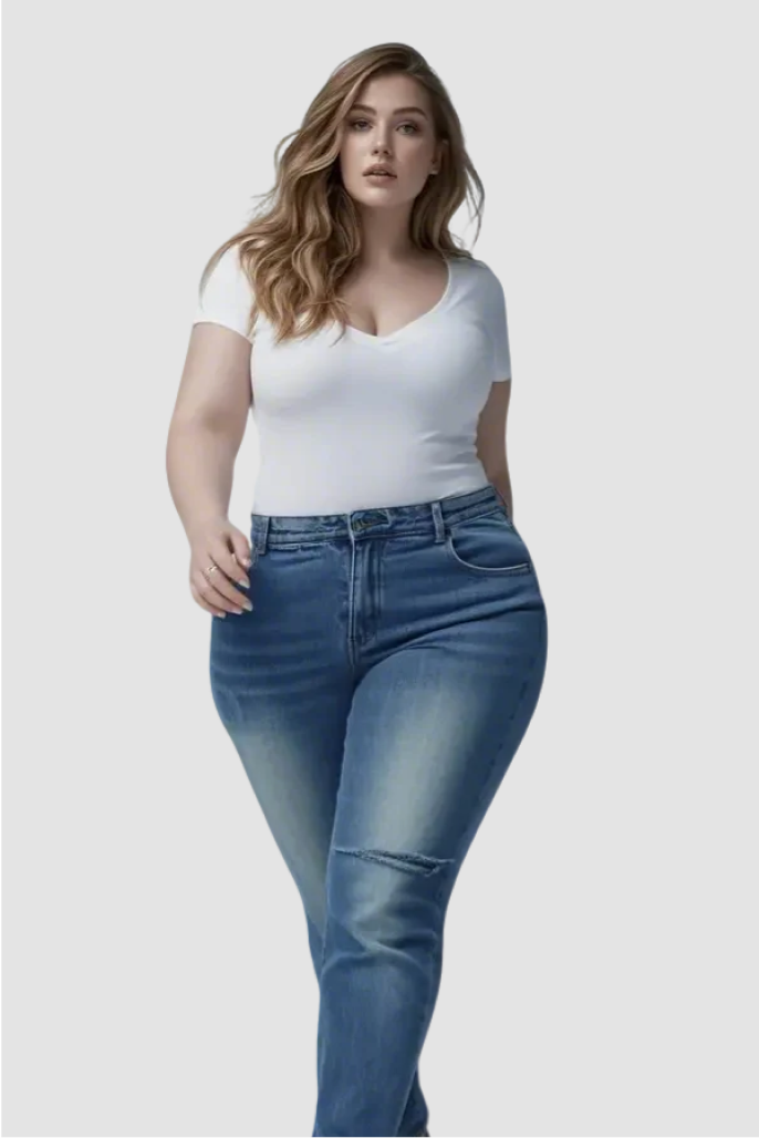 Plus Size Distressed Skinny Jeans