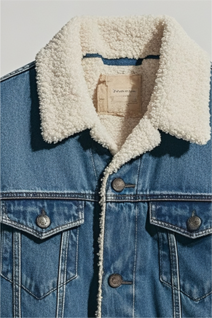 Light Wash Sherpa Trucker Jacket