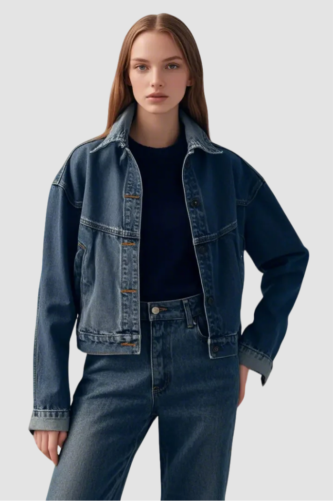 Medium Wash Shrunken '90s Western Trucker Jacket