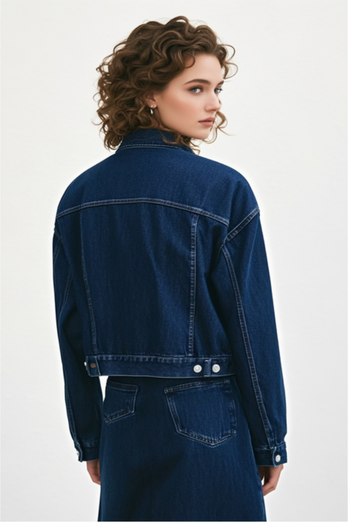 Relaxed Fit Shrunken '90s Western Trucker Jacket