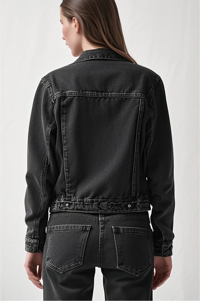 Dark Wash 90s Biker Jacket