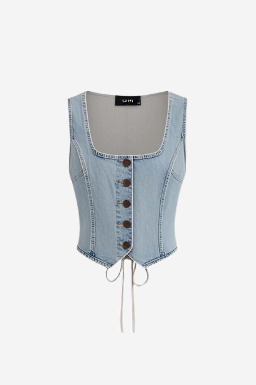 Square Neck Braided Vest