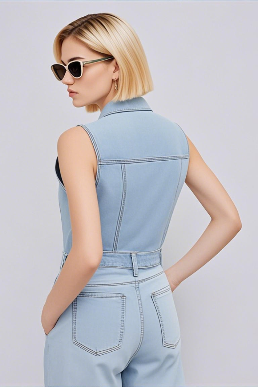 Square Neck Braided Vest