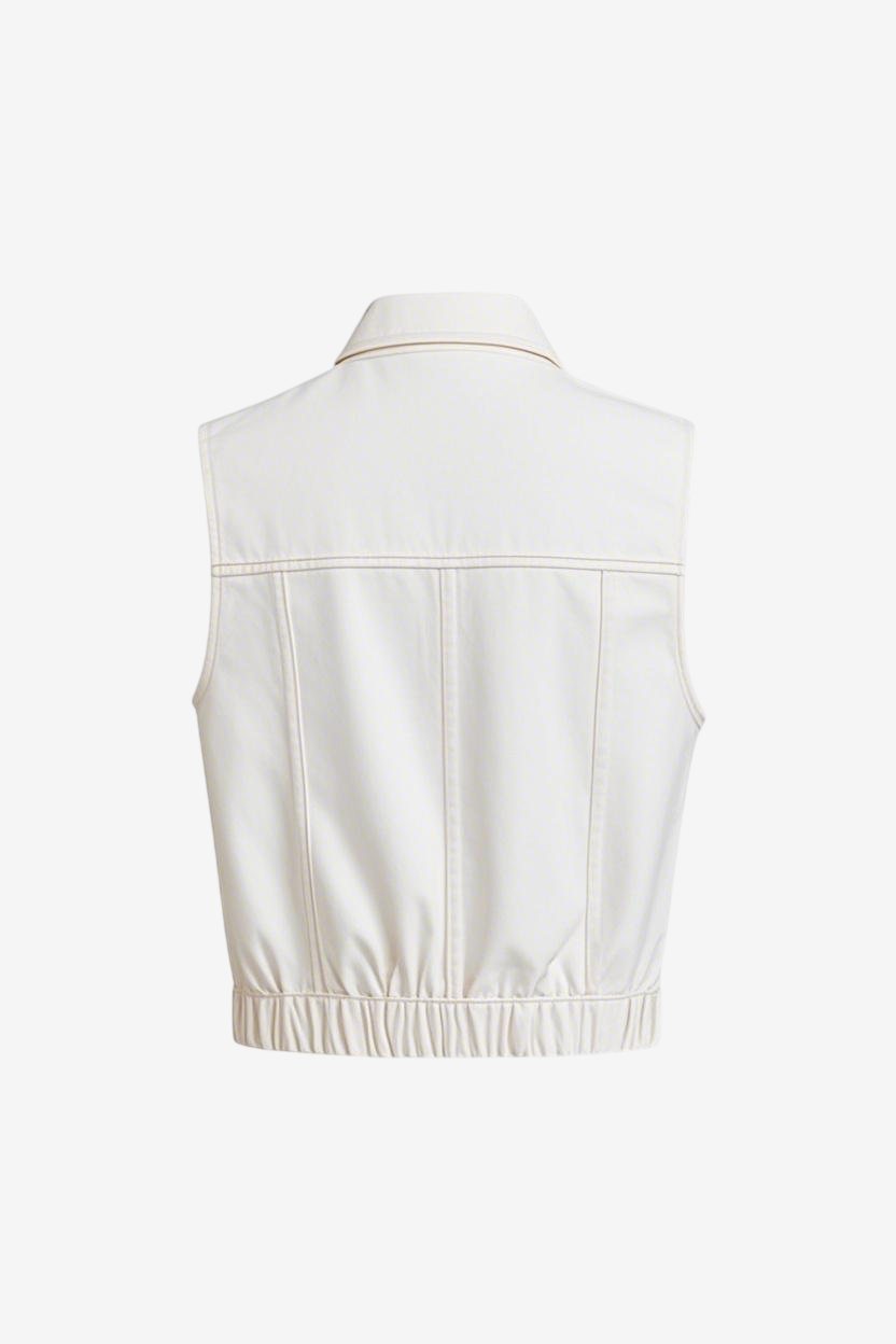 Crop Relaxed Trucker Vest