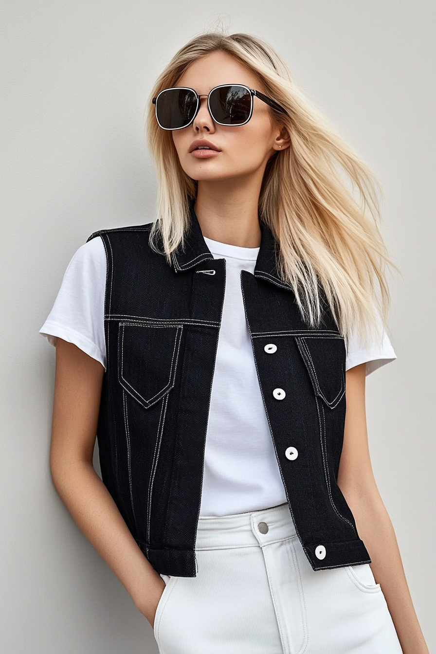 Fashionable Relaxed Trucker Vest