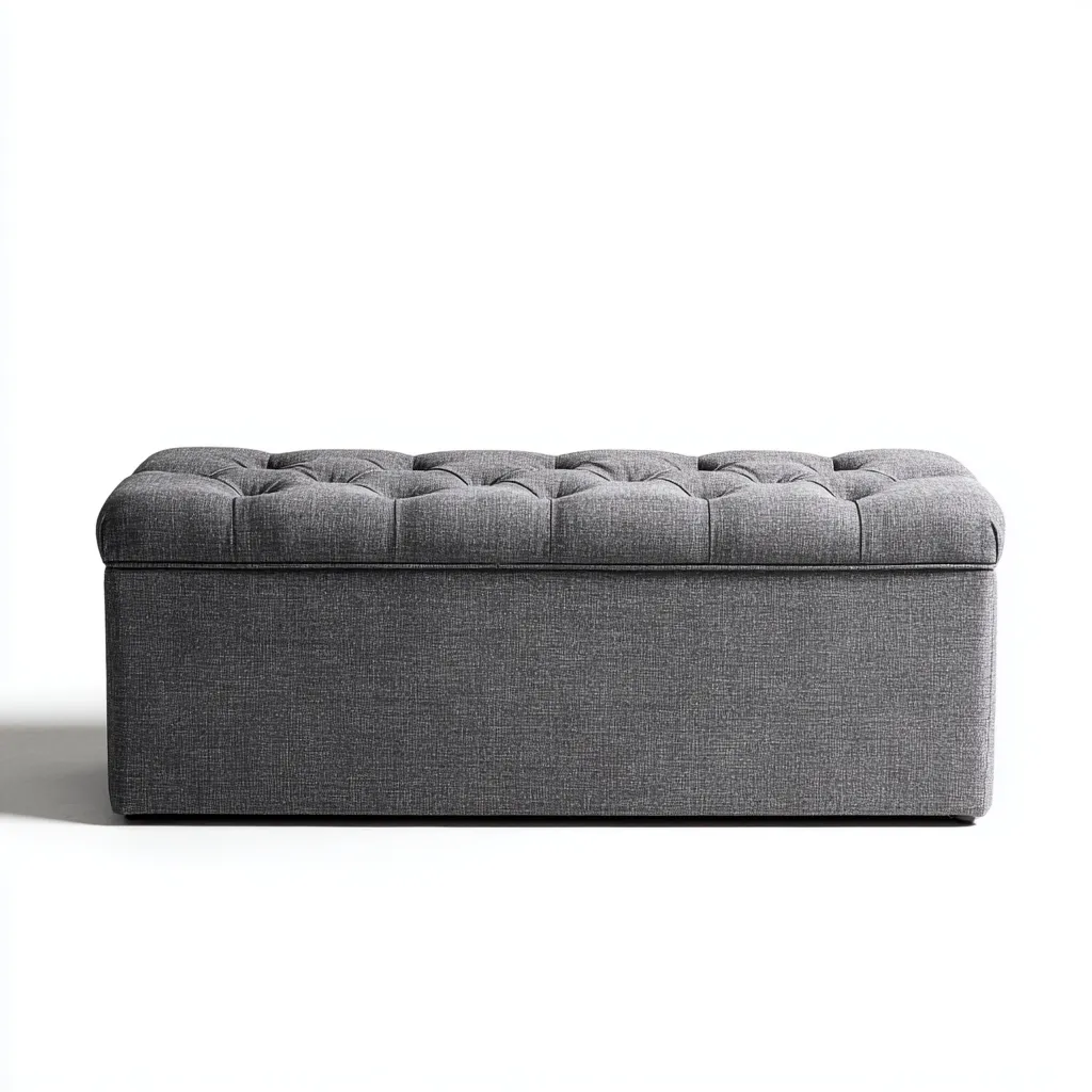 Panca da ingresso - tessuto - 110x45x47 cm - grigio scuro - design moderno-Frameuna