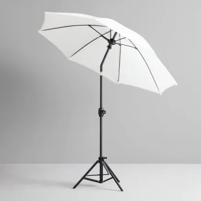 Ombrellone da giardino alluminio 200x230 cm - bianco - nero - adatto per uso outdoor in giardino design regolabile-Frameuna