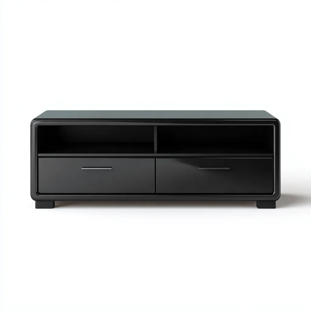 Mobile TV - legno - metallo - 140x40x50 cm - nero - soggiorno - design moderno-Frameuna