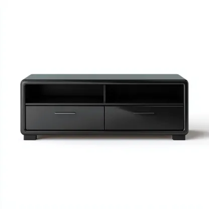 Mobile TV - legno - metallo - 140x40x50 cm - nero - soggiorno - design moderno-Frameuna