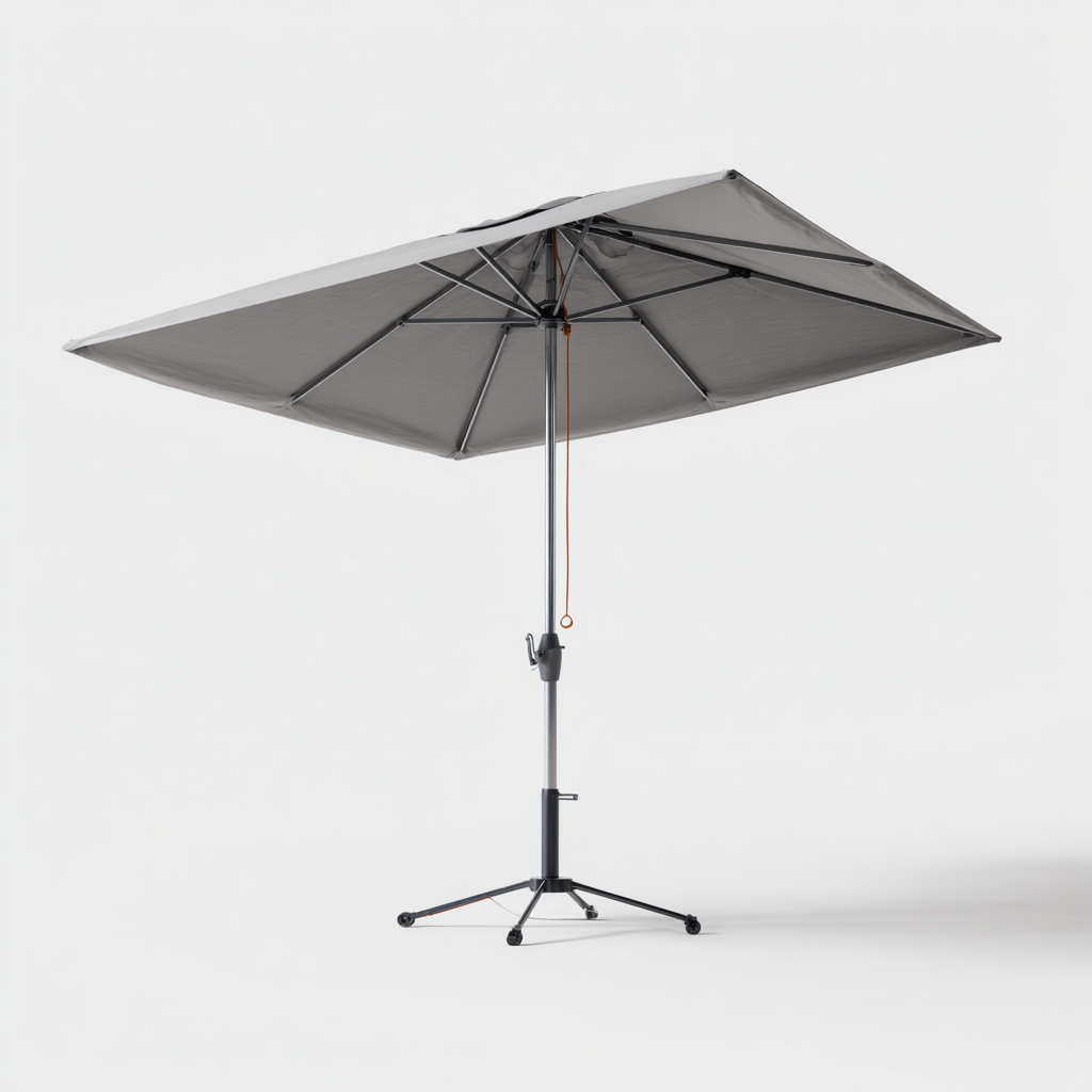 Ombrellone da giardino alluminio 240x230 cm - grigio - nero - adatto per uso outdoor in giardino design moderno-Frameuna