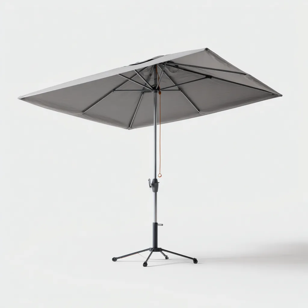 Ombrellone da giardino alluminio 240x230 cm - grigio - nero - adatto per uso outdoor in giardino design moderno-Frameuna