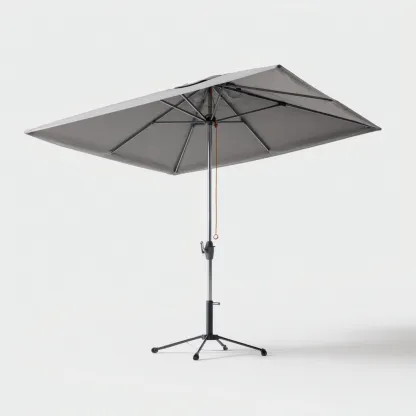 Ombrellone da giardino alluminio 240x230 cm - grigio - nero - adatto per uso outdoor in giardino design moderno-Frameuna