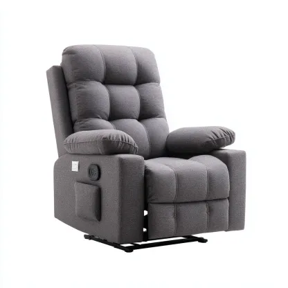 Poltrona reclinabile - tessuto - 90x98x104 cm - grigio - per soggiorno - design moderno-Frameuna