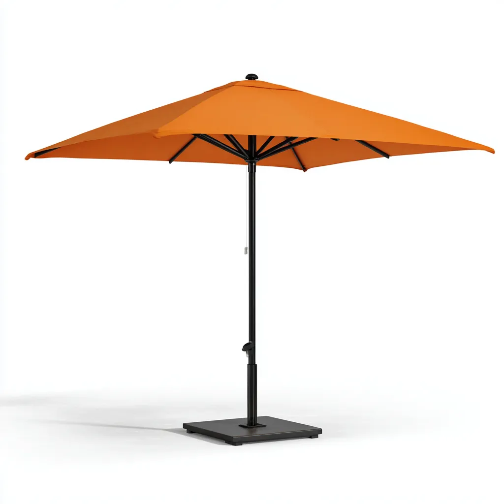 Ombrellone da giardino alluminio 270x250 cm - arancione - nero - adatto per uso outdoor in giardino design moderno-Frameuna